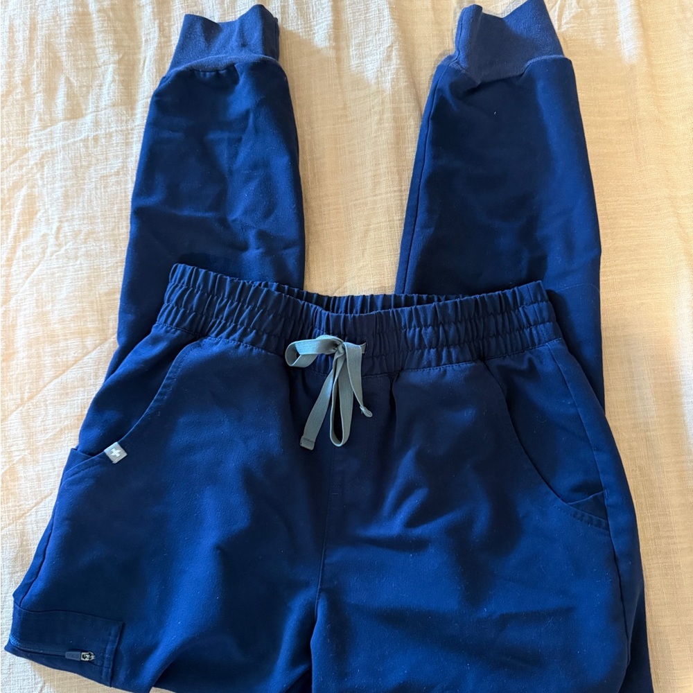 FIGS navy blue high waisted joggers